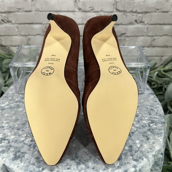 Worthington Cher Brown Suede Pleated-Knot Pointed Toe 3” Heels WMS 7.5M🤎NWOT🤎 - Picture 7 of 9